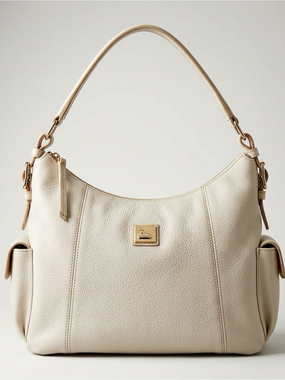 Dooney & Bourke ivory Leather Shoulder Bag